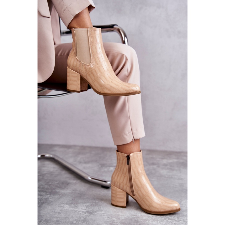 Bottines Cuir Serpent La.Fi 260038BE-XC Beige 1