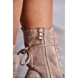 PA2 Bottes à plateforme en daim pour femmes Beige Edna 6