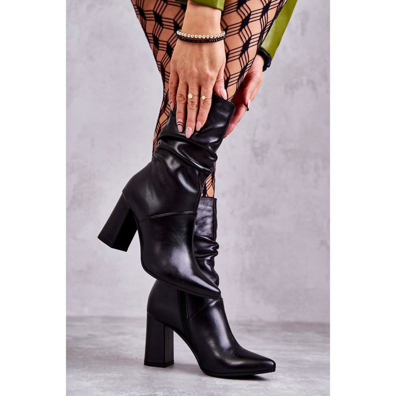 Bottes En Cuir À Talons Hauts Laura Messi 2560 Noir 2