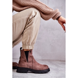PJ1 Bottes Chaudes En Daim Sur Un Talon Plat Marron Clair Salomé brun 6