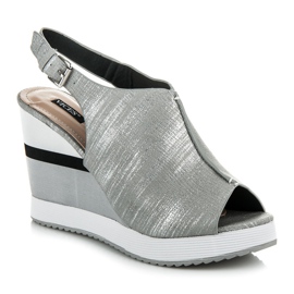 Vices Chaussures compensées confortables gris 3
