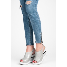Vices Chaussures compensées confortables gris 1