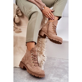 S.Barski Bottes Telma classiques en daim beige pour femmes 7