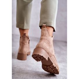 S.Barski Bottes Telma classiques en daim beige pour femmes 3