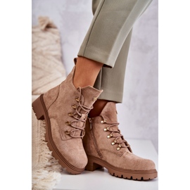 S.Barski Bottes Telma classiques en daim beige pour femmes 6