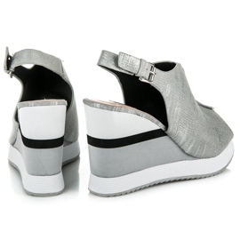 Vices Chaussures compensées confortables gris 5