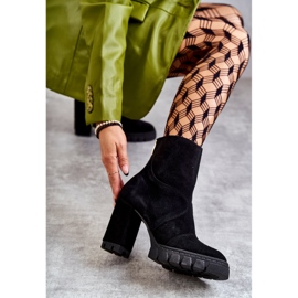 Bottes Noires En Daim À Talon Elia le noir 5