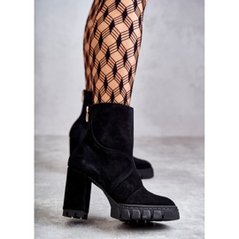 Bottes Noires En Daim À Talon Elia le noir 2