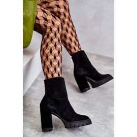 Bottes Noires En Daim À Talon Elia le noir 7