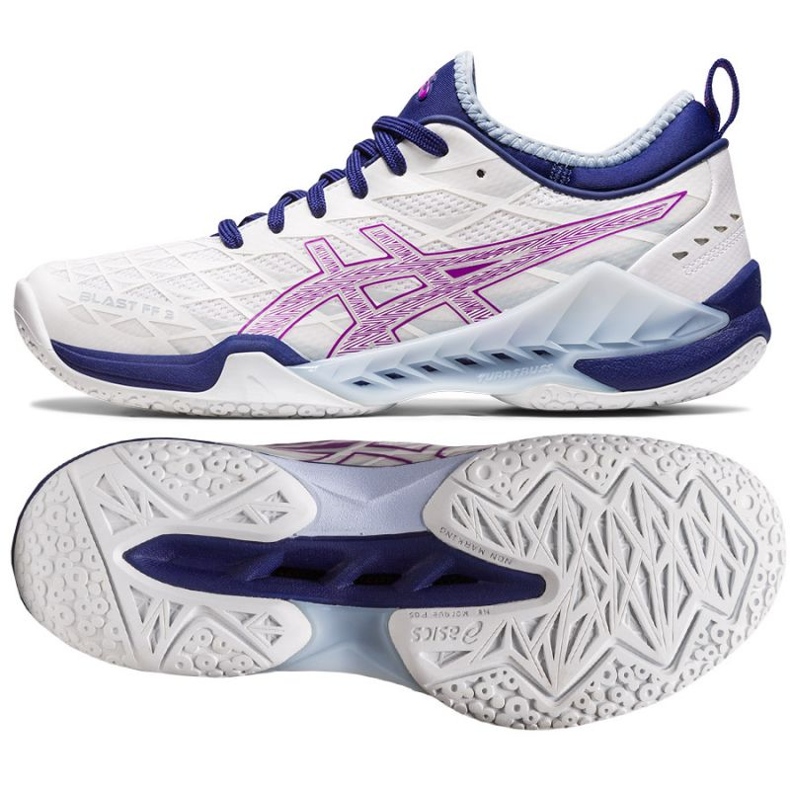 Asics Blast Ff 3 W 1072A080 100 chaussures de handball blanche 1