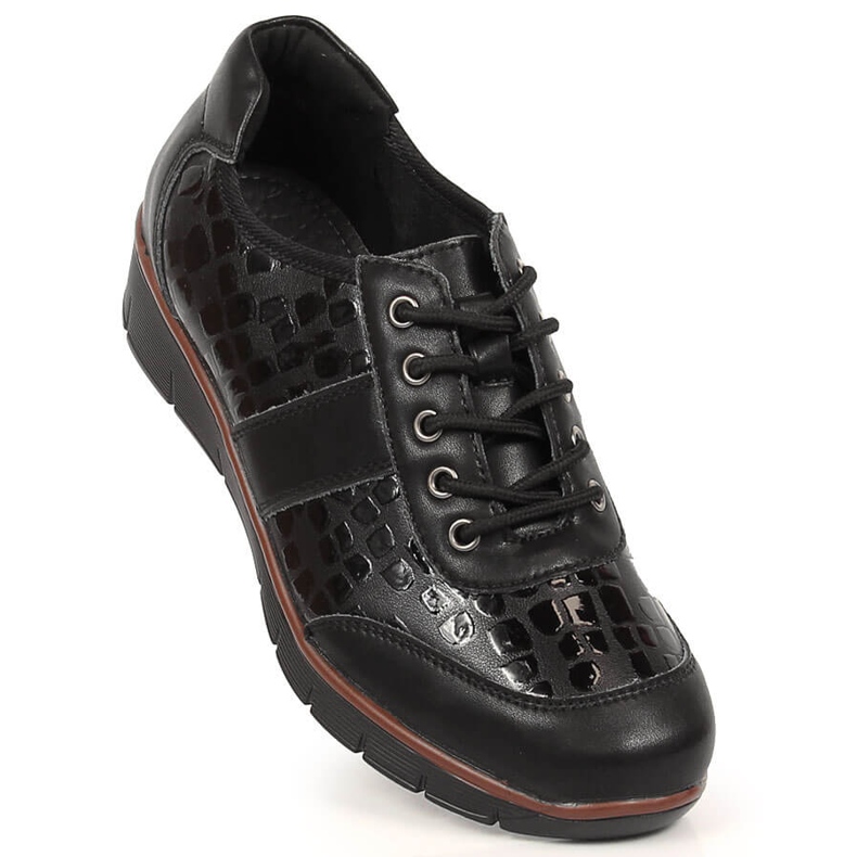 Chaussures à lacets en cuir noir pour femme Filippo 1