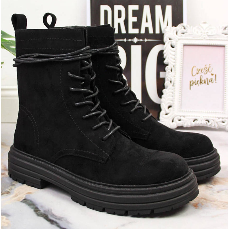 D&A Noir OLI175B boots trappeur daim noir le noir 2