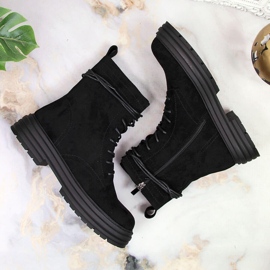 D&A Noir OLI175B boots trappeur daim noir le noir 3