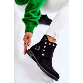 S.Barski Bottines Femme En Daim Avec Boucle S. Barski Noir Merk le noir 7