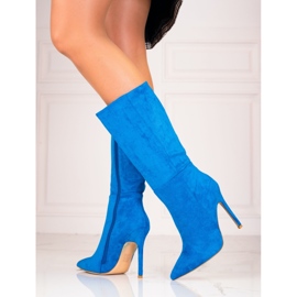 Bottes pour femmes sur une épingle Shelovet bleu 1