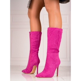 Bottes pour femmes sur une épingle Shelovet rose 1