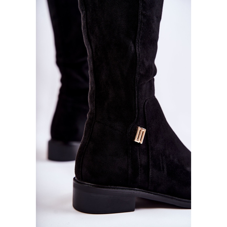 S.Barski Bottines Plates Daim Noir Giulia le noir 2