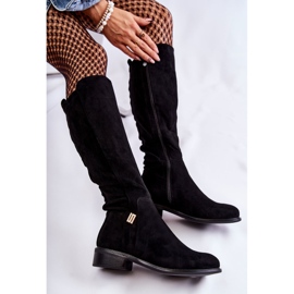 S.Barski Bottines Plates Daim Noir Giulia le noir 6