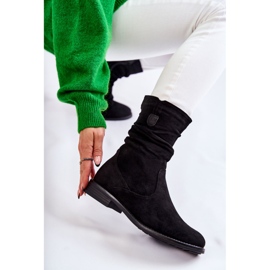 S.Barski Bottes en daim froissé pour femmes Noir Joanne le noir 7