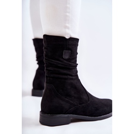 S.Barski Bottes en daim froissé pour femmes Noir Joanne le noir 3