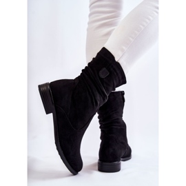 S.Barski Bottes en daim froissé pour femmes Noir Joanne le noir 4