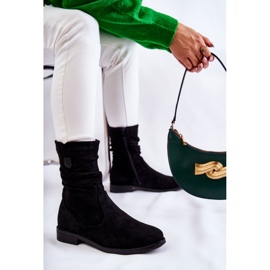 S.Barski Bottes en daim froissé pour femmes Noir Joanne le noir 5
