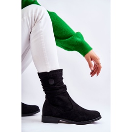 S.Barski Bottes en daim froissé pour femmes Noir Joanne le noir 6