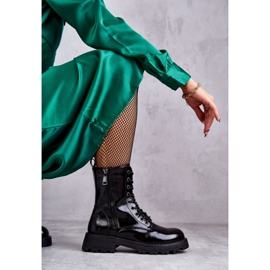 Bottes En Cuir À Talon Plat Noir Estela le noir 8