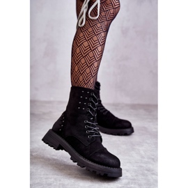 Bottines Palmira en daim noires à clous le noir 5