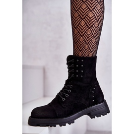 Bottines Palmira en daim noires à clous le noir 8