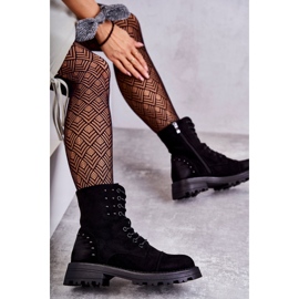 Bottines Palmira en daim noires à clous le noir 1