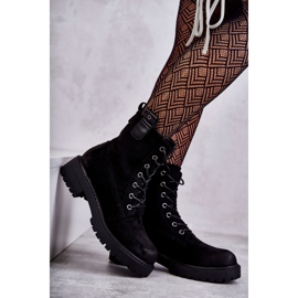 PJ1 Bottes à lacets en daim noires Ritta Warm le noir 5