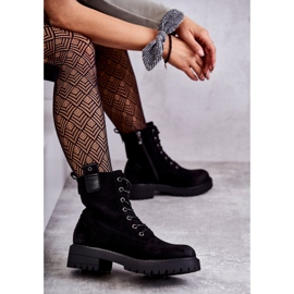 PJ1 Bottes à lacets en daim noires Ritta Warm le noir 1