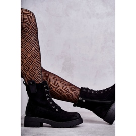 PJ1 Bottes à lacets en daim noires Ritta Warm le noir 2