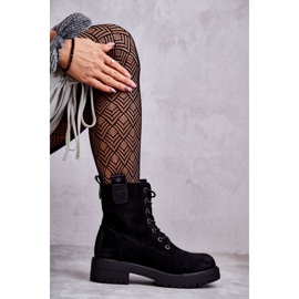 PJ1 Bottes à lacets en daim noires Ritta Warm le noir 3