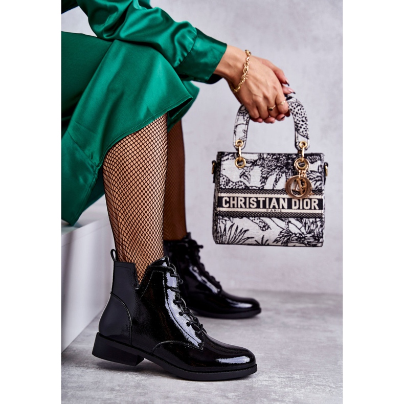 S.Barski Bottines Laquées Classiques Bottines Jodhpur Femme Bello le noir 2