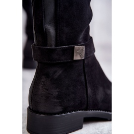 Vinceza Bottes à talon plat en daim pour femmes Noir Henrike le noir 5