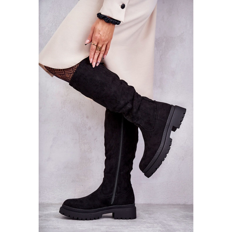 PE1 Bottes mi-bas chaudes noires pour femmes Helma le noir 1