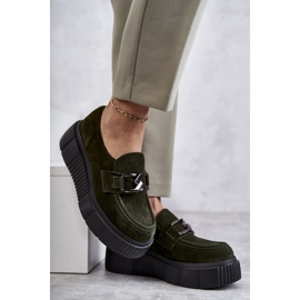Chaussures en daim à la mode sur la plateforme Khaki Marsol vert 7