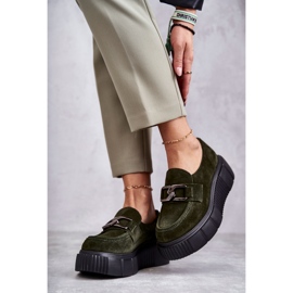 Chaussures en daim à la mode sur la plateforme Khaki Marsol vert 3