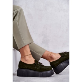 Chaussures en daim à la mode sur la plateforme Khaki Marsol vert 9