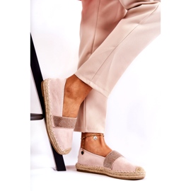 Espadrilles à enfiler pour femme avec zircons cubiques roses 1