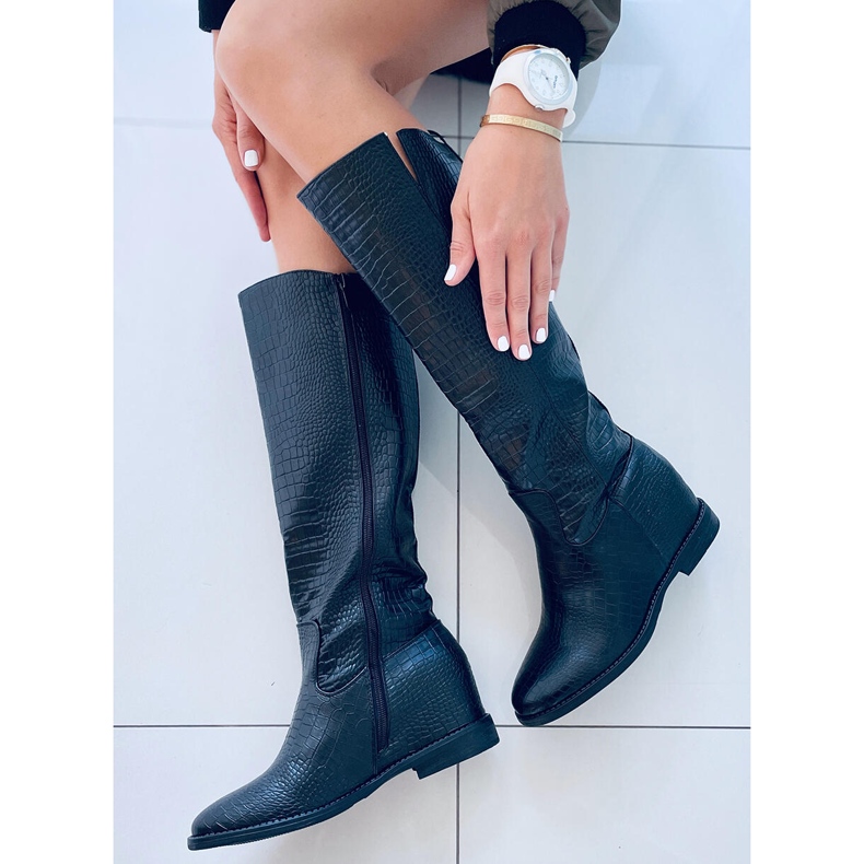 Bottes sur le coin caché de Solange Black le noir 1