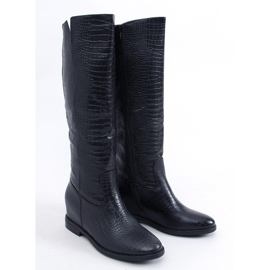 Bottes sur le coin caché de Solange Black le noir 5