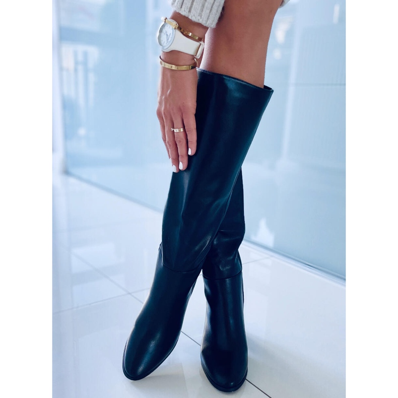 Bottes à talons hauts Leisha noires 1