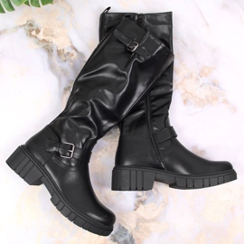 Jezzi Bottines noires pour femme à boucle ajustable Vinceza 1