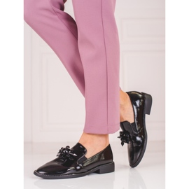 Lords en daim Shelovet pour femmes avec embellissement le noir 1