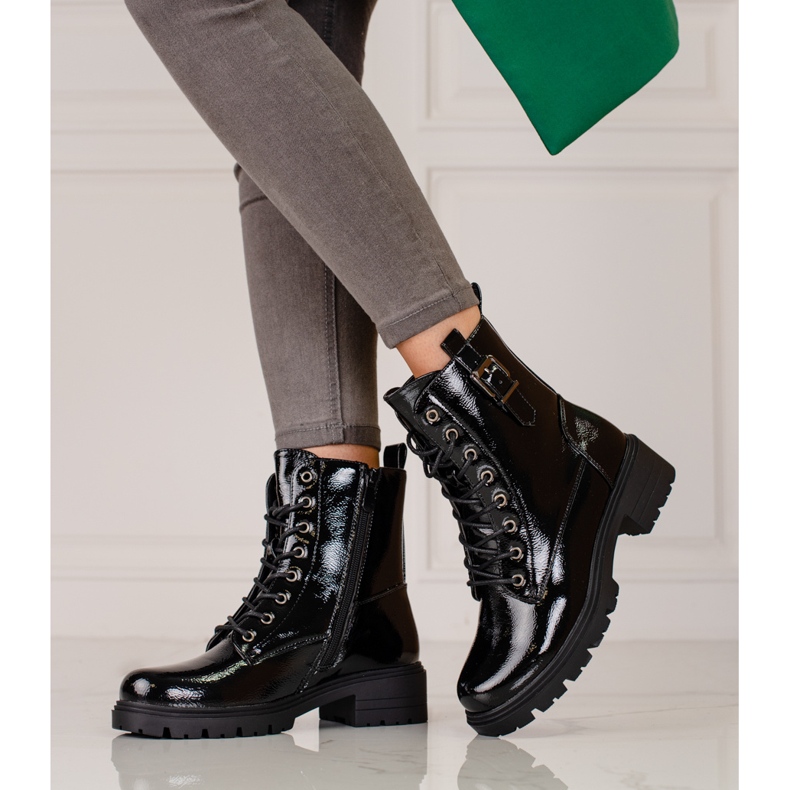 Sacs femme laqués Vinceza le noir 1