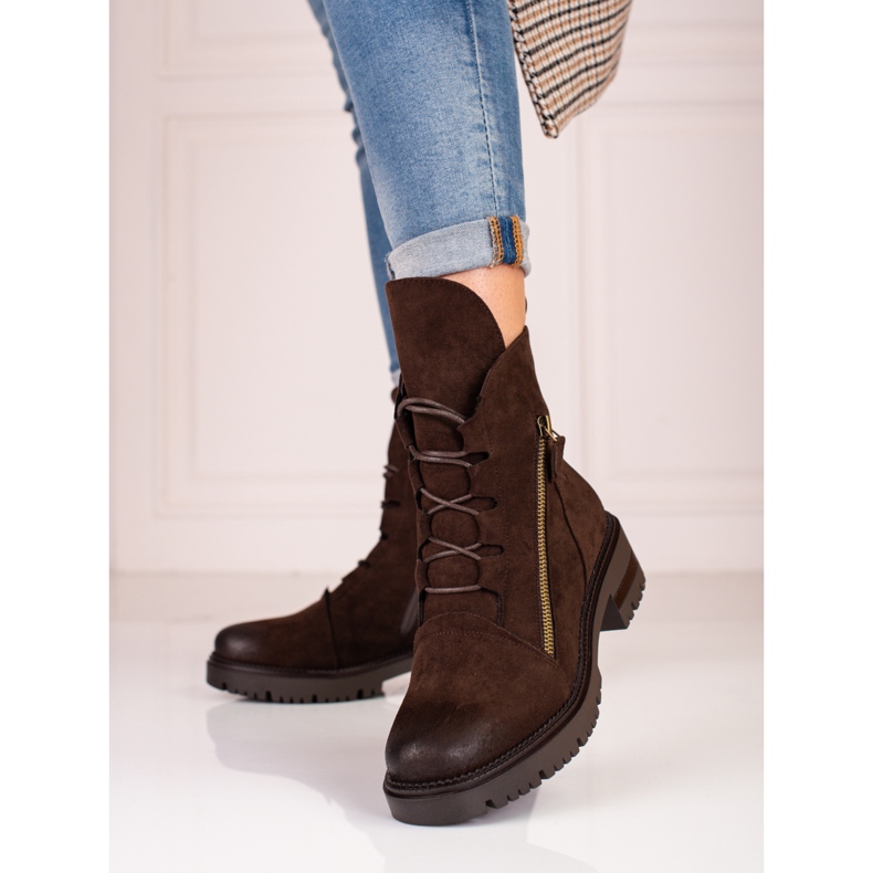 W. Potocki Vêtement de travail pour femme en daim marron Potocki brun 1