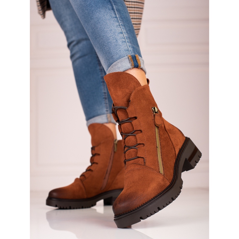 W. Potocki Sacs en daim femme Potocki brun 1